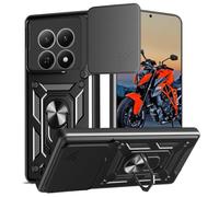 WeiCase Funda para Redmi Note 15 Pro Plus 5G / Note 15 Pro+, Tapa Deslizante para La Cámara, Armadura Carcasa con 360° Magnético Anillo Soporte Silicona Antigolpes Protectora Carcasa ，Negro