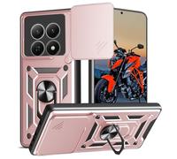 WeiCase Funda para Redmi Note 15 Pro Plus 5G, Tapa Deslizante para La Cámara, Armadura Carcasa con 360° Magnético Anillo Soporte Silicona Antigolpes Protectora Carcasa ，Rose_Gold