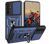 WeiCase Funda para Samsung Galaxy A17 5G, Tapa Deslizante para La Cámara, Armadura Carcasa con 360° Magnético Anillo Soporte Silicona Antigolpes Protectora Carcasa,Azul