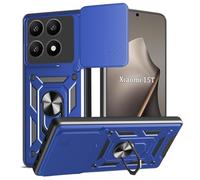 WeiCase Funda para Xiaomi 15T 5G, Tapa Deslizante para La Cámara, Armadura Carcasa con 360° Magnético Anillo Soporte Silicona Antigolpes Protectora Carcasa para Xiaomi 15T，Blue