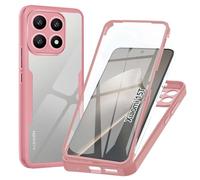 WeiCase Funda para Xiaomi 15T 5G, Transparente 360° Protección Funda con Protector de Pantalla Integrado Antigolpes Silicona Carcasa para Xiaomi 15T, Rosa