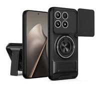 WeiCase Funda para Xiaomi 15T, Compatible con Carga inalámbrica，Tapa Deslizante para La Cámara, Armadura Carcasa con 360° Antigolpes Protectora Carcasa，Negro
