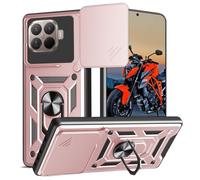WeiCase Funda para Xiaomi 15T Pro 5G, Tapa Deslizante para La Cámara, Armadura Carcasa con 360° Magnético Anillo Soporte Silicona Antigolpes Protectora Carcasa para Xiaomi 15T Pro，Rose_Gold