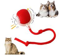 weiclianhp Pelota interactiva automática para Gatos y Perros, Juguete eléctrico Recargable por USB, Bola rodante Inteligente para fomentar la interacción y el Ejercicio (Rojo)