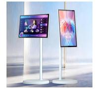 WEICNE 21,5/24/27/32 Pulgadas Touchscreen Portable TV, 1080p/4k Portable Smart Monitor, Rotatable Touch Screen Mobile Smart TV Floor Standing Mobile Portable TV 24IN-8+128GB(1080P)