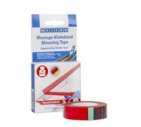 WEICON Cinta de montaje| Cinta adhesiva doble cara de fijación fuerte | Transparente