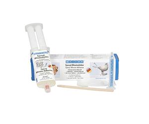 WEICON Juego de adhesivos epoxi para minutos de 24 ml, 5 minutos, epoxi 2K, transparente, con boquilla mezcladora y espátula de madera