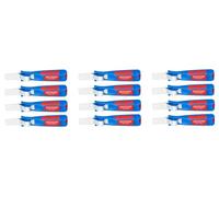 WEICON Tools 4-28 H - Cuchillas para cables (12 unidades, rango de pelado 4-28 mm, incluye hoja de gancho)