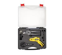 WEICON TOOLS - Juego de herramientas de pelacables y crimpadora para sistemas solares, incluye alicates No. 5 Solar Pro, crimpadora MC4, llave MC4 y tijeras para cables n.º 35