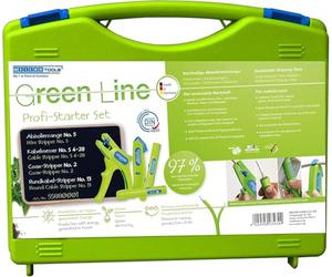 WEICON TOOLS Profi-Starter Set Green Line | materias primas sostenibles | 4 herramientas de pelado para instalaciones eléctricas