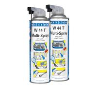 WEICON W 44 T Multi-Spray 500 ml, aceite multifunción, 1 spray - 5 funciones: aceite de arrastre, disolvente de óxido, anticorrosión, lubricante, spray de cuidado, juego de 2 unidades
