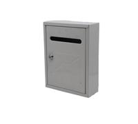 WEIDA Buzón Exterior de Acero INOX Individual | 20x26x7,5 cm | Buzones de Correos Exterior Resistentes, Compactos, Antilluvia | Buzón de Correos Seguro, Cerradura Lateral con Llave (Gris Metalizado)