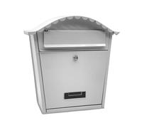 WEIDA Buzón Exterior de Acero INOX Individual | Buzones de Correos Exterior Resistentes, Elegantes, Antilluvia, Tamaño M 36,5x37x13,5 cm | Buzón de Correos Seguro, Cerradura Frontal con Llave (Gris)