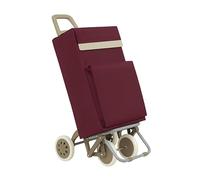 WEIDA Carro de la Compra 4 Ruedas | Bolsillo Exterior Térmico, Mango Ergonómico y Bolsa Impermeable Ideal para Congelados | Chasis con Apoyo Delantero y Base Abatible (1, Rojo Granate)
