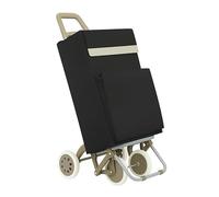 WEIDA Carro de la Compra 4 Ruedas | Bolsillo Exterior Térmico, Mango Ergonómico y Bolsa Impermeable Ideal para Congelados | Chasis con Apoyo Delantero y Base Abatible (1, Negro Mate)