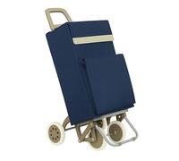 WEIDA Carro de la Compra 4 Ruedas | Bolsillo Exterior Térmico, Mango Ergonómico y Bolsa Impermeable Ideal para Congelados | Chasis con Apoyo Delantero y Base Abatible (1, Azul Cobalto)