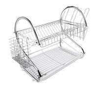 Weida | Escurridor de Platos 2 Niveles en Acero Negro | Estantería Multifuncional para Platos y Utensilios | Tamaño Compacto | Ideal para Cocinas Pequeñas (1, 41cm-26cm-11.5cm)