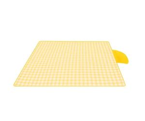 WEIDA Manta para Picnic y Playa | Manta Impermeable y Plegable de PVC con Asas para Fácil Transporte | Cap. 7-10 Personas | Alfombra de Playa o Exterior de Camping (Amarillo, 200cm-300cm, Cuadrado)