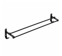 Weida | Toalleros De Baño Doble Sin Taladro | De 60 cm | Fácil Instalación | Toallero Hecho De Metal con Pegas Adhesivas Que Aguantan hasta 5 Kilos | Toallero Adhesivo Resistente | Color Negro