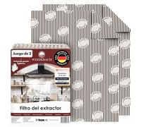 WEIDEBACH® 2x Filtro plano para campana extractora (filtro de grasa), 57x47cm, 1mm de grosor, filtro de campana extractora recortable, con indicador de saturación, rendimiento de filtro TOP, 100%