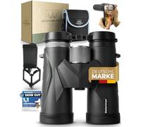 Weidenberger Prismáticos 12x42 - Prismáticos de magnesio con relleno de nitrógeno y resistente al agua, para adultos, prisma BAK4 HD + lente FMC, también apto para gafas (negro, 12x42)