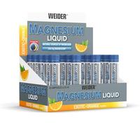 Weider Ampollas de Magnesio Líquido, 20x25ml, Naranja Exótica | 250mg de Magnesio Biodisponible, Suplemento Alimenticio