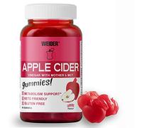 Weider Apple cider vinegar Gummies. Gominolas de vinagre de manzana. Sin Azúcares y Sin Gluten. 50 gummies. Sabor manzana.