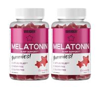 Weider Gominolas de melatonina, Sabor Fresa, Pack duo 2 x 60 Unidades