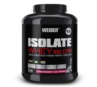 Weider Isolate Whey 100Cfm, 100% Aislado de Proteina de Suero, Cero Azúcar, Cero Aspartamo, con Stevia, con Dygezime, con Bcaa, Apto para Veganos, Isolac. para Dietas Keto, Negro, Fresa, 2 Kg