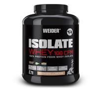 Weider Isolate Whey 100Cfm, 100% Aislado de Proteina de Suero, Cero Azúcar, Cero Aspartamo, con Stevia, con Dygezime, con Bcaa, Apto para Veganos, Isolac. para Dietas Keto, Negro, Cookies, 2 Kg