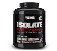 Weider Isolate Whey 100Cfm, 100% Aislado de Proteina de Suero, Cero Azúcar, Cero Aspartamo, con Stevia, con Dygezime, con Bcaa, Apto para Veganos, Isolac, para Dietas Keto, Negro, Chocolate, 2 Kg