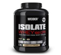 Weider Isolate Whey 100Cfm, 100% Aislado de Proteina de Suero, Cero Azúcar, Cero Aspartamo, con Stevia, con Dygezime, con Bcaa, Apto para Veganos, Isolac, para Dietas Keto, Negro, Vainilla, 2 Kg
