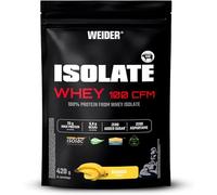 Weider Isolate Whey 100CFM (420g) Sabor Banana. 100% Aislado de Proteína de Suero de Leche, 25g Proteína/porción, Con Enzimas, Sin Azúcar Añadido, Sin Aspartamo, Bajo en Grasa