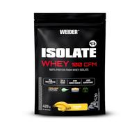 Weider Isolate Whey 100CFM (420g) Sabor Banana. 100% Aislado de Proteína de Suero de Leche, 25g Proteína/porción, Con Enzimas, Sin Azúcar Añadido, Sin Aspartamo, Bajo en Grasa