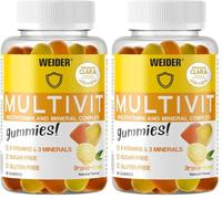 Weider Joe Victory Gummies, Sabor Naranja Y Limón, Sin Azúcares Y Sin Gluten, Gominolas De Vitaminas Y Minerales, Multivit Up, Naranja-limon, 80, Vanilla, 200 Gramo (Paquete de 2)