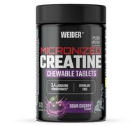 Weider Micronized Creatine Chewable Tablets (60 tabletas) Sabor Cereza Acida, 3,4g creatina monohidrato 200MESH/porción, Cerificado en laboratorio de la EU, ayuda al rendimiento físico (30 porciones)
