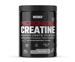 Weider Micronized Creatine Monohydrate Powder (310g) Sabor Neutro. 99% Monohidrato de Creatina 200 Mesh con AstraGin, Sin Azúcar, Sin Grasa, Sin Estimulante, Vegano, Aumento del Rendimiento Físico