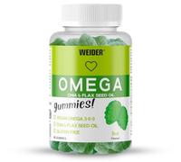 Weider - Omega Gummies, Gominolas de Ácidos Grasos Omega 3-6-9, 100 Percentage Vegetal con Semillas de Chía y Lino, Sin Azúcares y Sin Gluten, Apta para Veganos, Sabor Lima - Bote de 50 gominolas