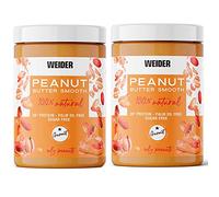 Weider Peanut Butter Duo Pack (2x1kg), Crema de Cacahuete 100% Cacahuetes tostados, 100% Natural, 100% Vegano, 26% Proteínas, Sin Aceite de Palma