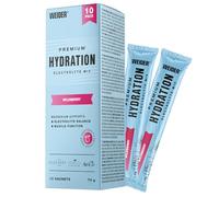 Weider - Polvo electrolítico hidratante Premium para bebidas Plus Drink sin azúcar, recarga mineral después del deporte o la resaca, sabor refrescante de frutos del bosque, vegano, 10 porciones