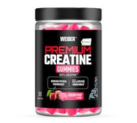 Weider Premium Creatine Gummies (60 gominolas) Sabor Cereza, con 3,5g creatina monohidrato 100% Creapure/porción, ayuda a aumentar el rendimiento físico (20 porciones)