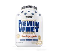 Weider Premium suero de leche Protein Powder - Alto Contenido De Proteínas, Bajos Carbohidratos y Baja Grasa Con L-Glutamina y Vitamina B6-2.3kg - Fresa-Vainilla