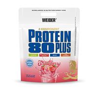Weider Protein 80 Plus, 2kg, Fresa | Proteína en Polvo de 4 Componentes, 80% de Proteínas, Batido Cremoso con Calcio y Vitamina B6