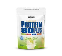 Weider Protein 80 Plus, 500g, Cítrico y Requesón | Proteína en Polvo de 4 Componentes, 80% de Proteína, Batido Cremoso con Calcio y Vitamina B6