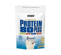 Weider Protein 80 Plus - Proteína en Polvo de 4 Componentes - Alto Contenido de Proteína con 80% de Proteínas - Batido Cremoso con Calcio y Vitamina B6-500g - Coco