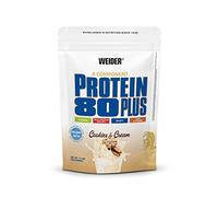 Weider Protein 80 Plus, 500g, Galletas y Crema | Proteína en Polvo de 4 Componentes, 80% de Proteínas, Batido Cremoso con Calcio y Vitamina B6