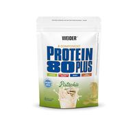 Weider Protein 80 Plus - Proteína en Polvo de 4 Componentes - Alto Contenido de Proteína con 80% de Proteínas - Batido Cremoso con Calcio y Vitamina B6-500g - Pistacho