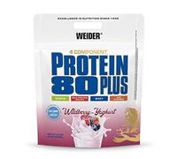 Weider Protein 80 Plus - Polvo De Proteínas De 4 Componentes - Alto Contenido De Proteína Con 80% De Proteína - Batidos Cremosos Con Calcio y Vitamina B6-2kg - Yogur De Frutas Del Bosque
