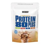 Weider Protein 80 Plus - Proteína en Polvo de 4 Componentes - 80% de Proteína - Batido Cremoso con Calcio y Vitamina B6-500g - Avellana-Nocilla