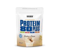 Weider Protein 80 Plus - Proteína en Polvo de 4 Componentes - Alto Contenido de Proteína con 80% de Proteínas - Batidos Cremosos con Calcio y Vitamina B6-500g - Galletas y Crema